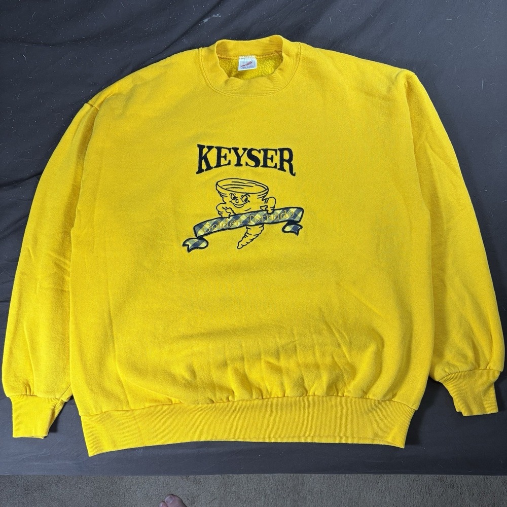 Vintage 90s Jerzees Keyser Golden Tornado Crewneck Sweatshirt XL USA Made